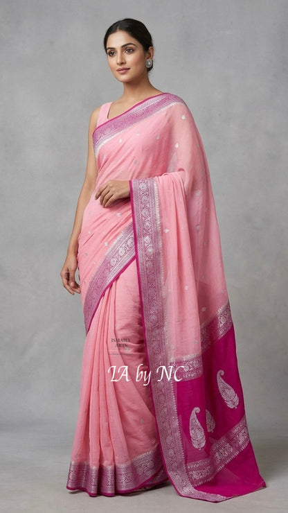 Punch Banarasi Pure Khaddi Georgette Kadwa Saree