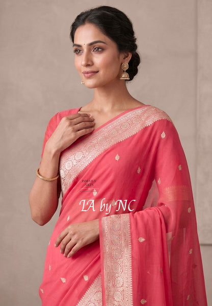 Punch Banarasi Pure Khaddi Georgette Kadwa Saree