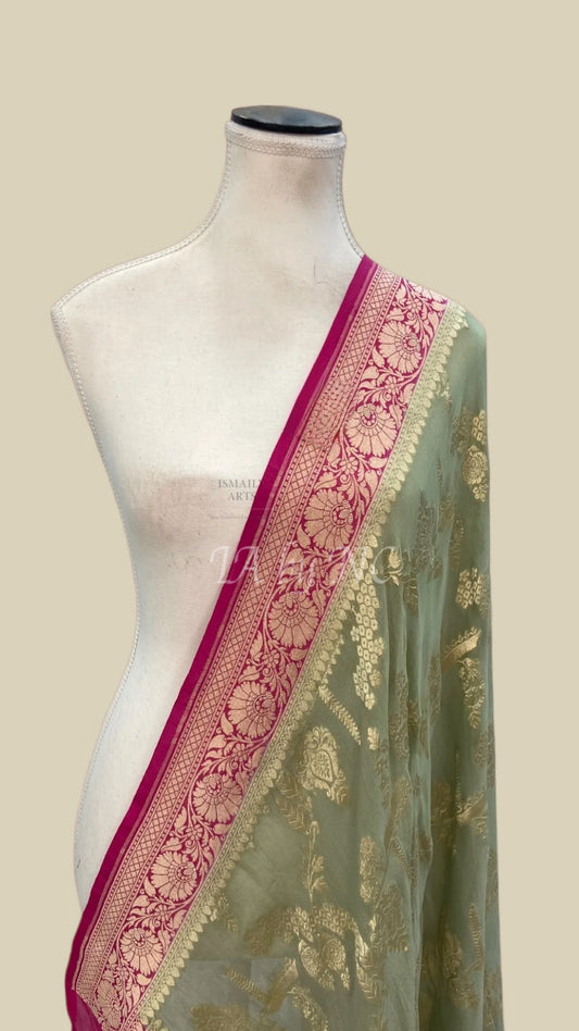 Ash Banarasi Pure Khaddi Georgette Dupatta