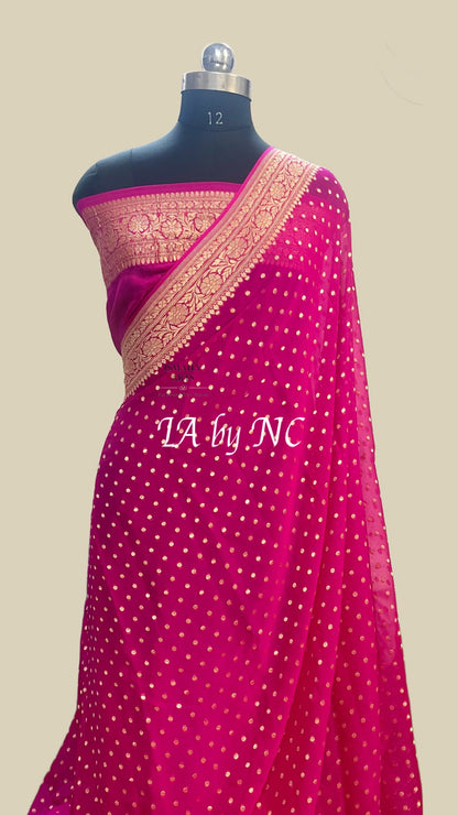 Rani Banarasi Pure Khaddi Georgette Saree