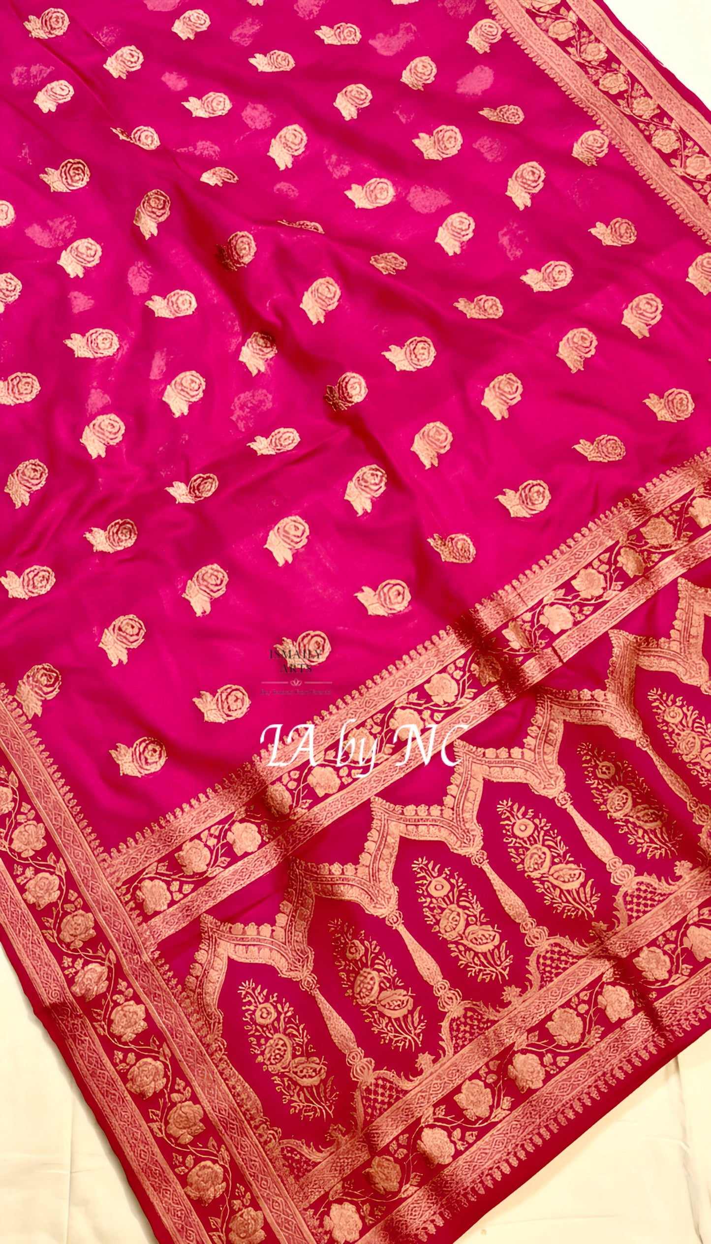 Ruby Banarasi Mashru Katan Silk Saree