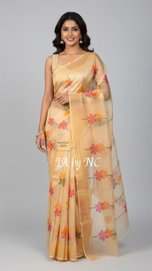 Pale Banarasi Pure Kora Organza Saree