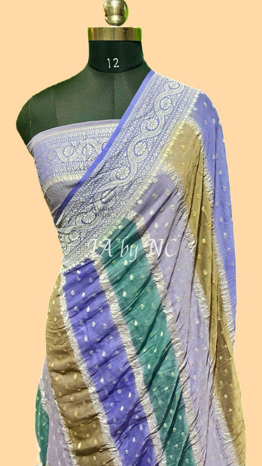 Lavender Banarasi Pure Khaddi Georgette Saree