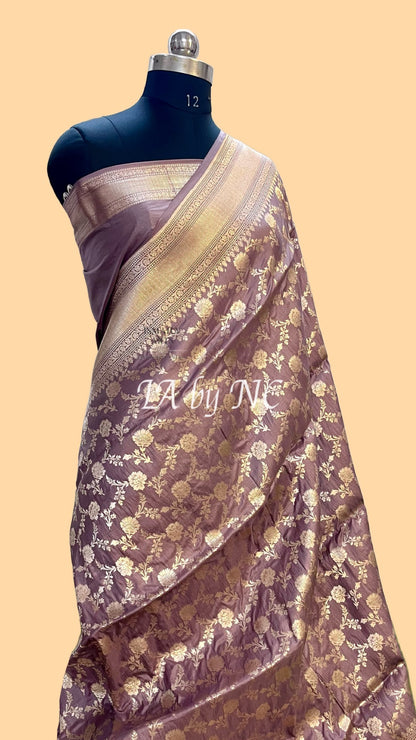 Mauve Banarasi Pure Katan Silk Pattu Saree