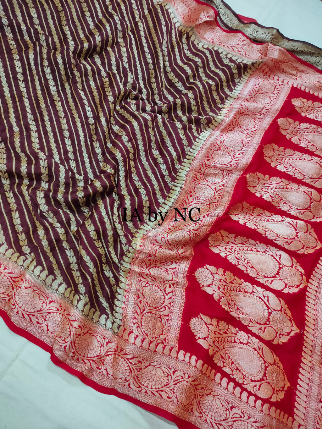 Hickory Banarasi Pure Chiffon Georgette Saree