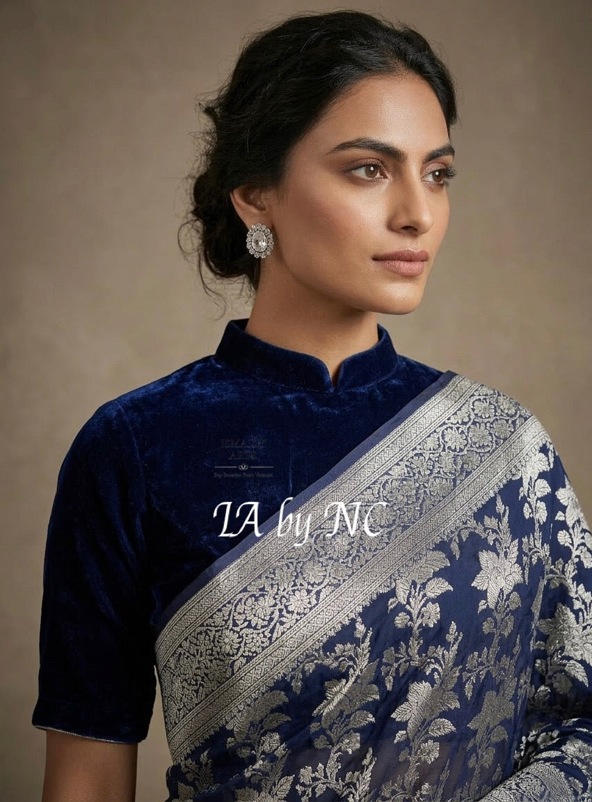Black Banarasi Pure Khaddi Georgette Saree