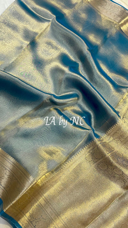 Prussian Banarasi Pure Tissue Silk Saree