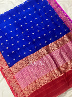 Royal Banarasi Pure Kora Silk Kadwa Saree - Ganga Jamuna Border