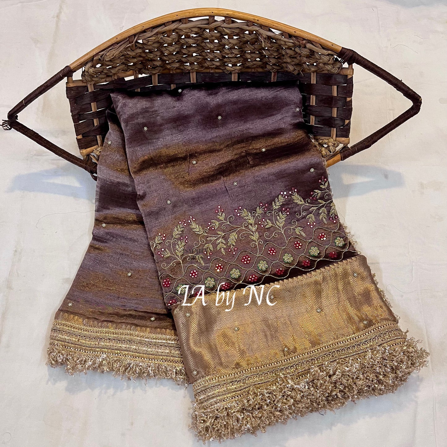 Syrup Banarasi Pure Tissue Silk Handwork Saree