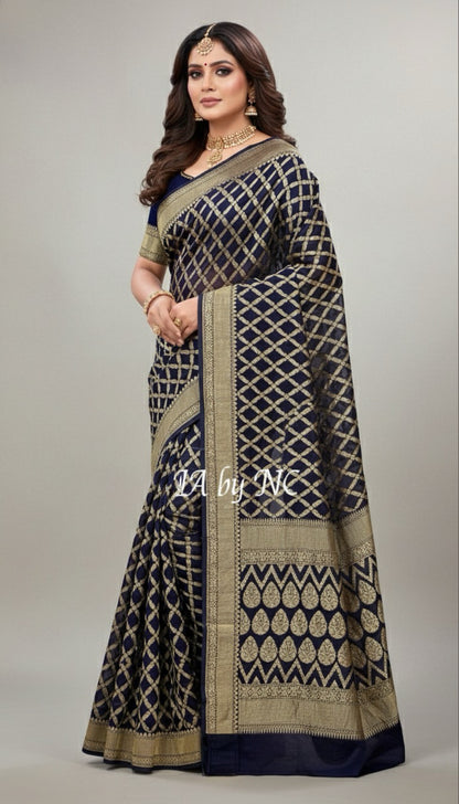 Space Banarasi Pure Khaddi Georgette Saree