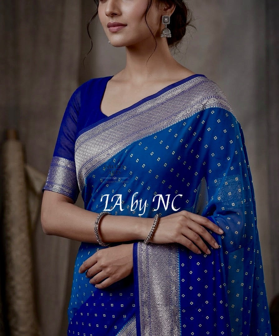 Egyptian Banarasi Pure Khaddi Georgette Saree