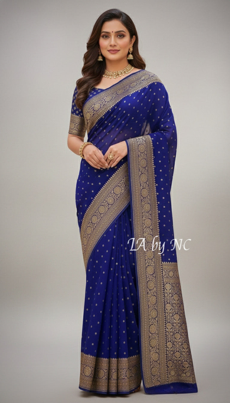 Royal Banarasi Pure Khaddi Georgette Saree