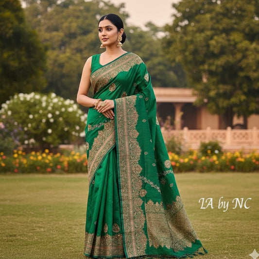 Sacramento Banarasi Pure Khaddi Tussar Georgette Handwork Saree