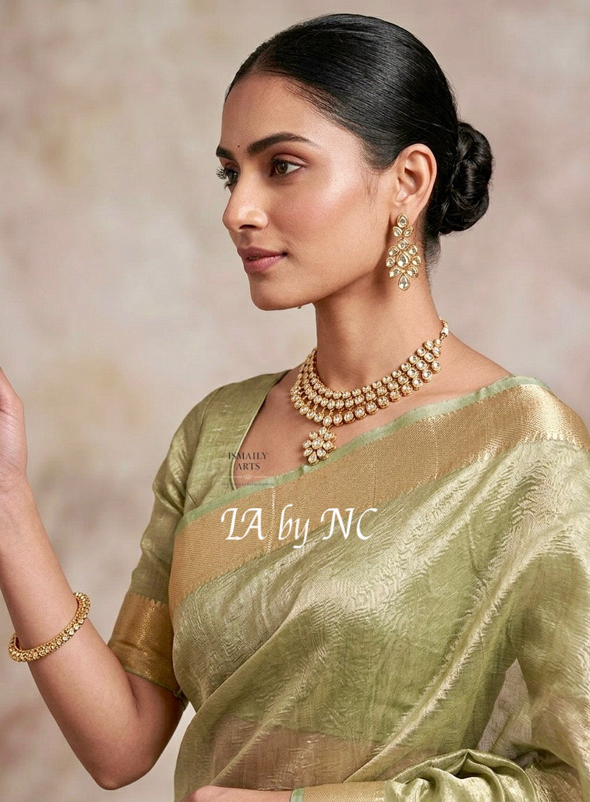 Moss Banarasi Pure Tissue Silk Saree