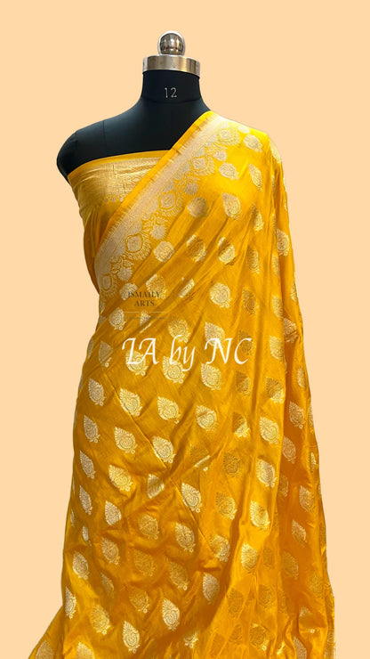 Gold Banarasi Pure Katan Silk Pattu Saree