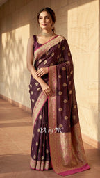 Hickory Banarasi Pure Khaddi Georgette Saree