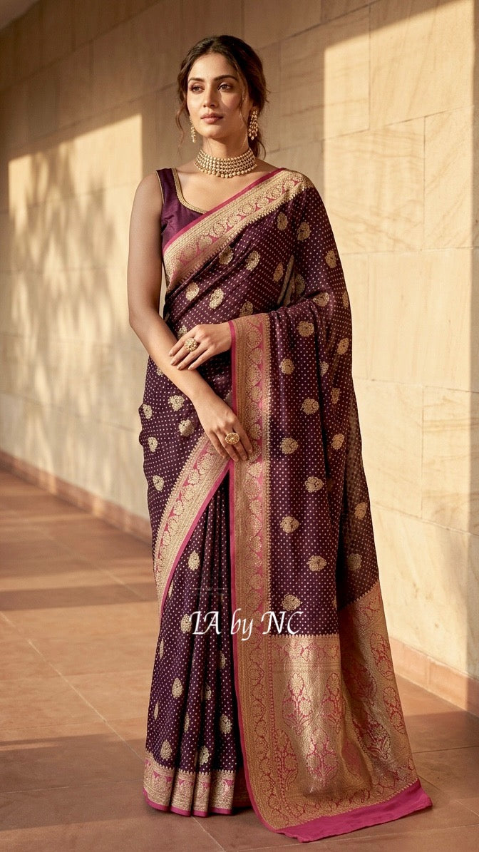 Hickory Banarasi Pure Khaddi Georgette Saree