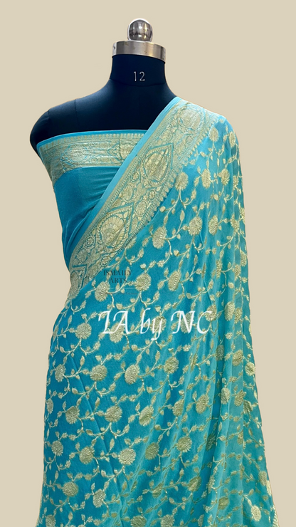 Baby Banarasi Pure Khaddi Georgette Saree