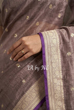 Mauve Banarasi Pure Tissue Silk Sona Rupa Kadwa Saree