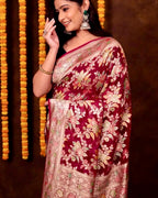 Mulberry Banarasi Pure Khaddi Georgette Saree