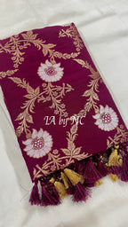 Sangria Banarasi Pure Munga Silk Sona Rupa Handwork Dupatta
