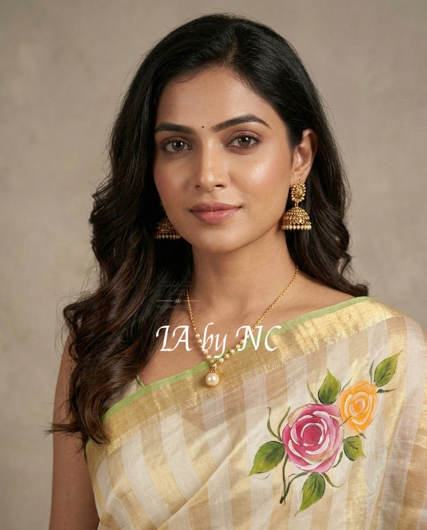 Offwhite Banarasi Pure Tissue Silk Saree