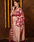 Mulberry Banarasi Pure Khaddi Georgette Saree