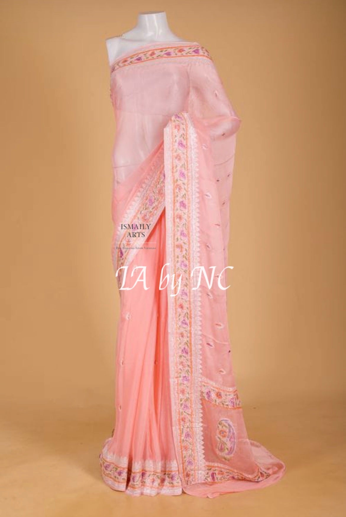 Flamingo Banarasi Pure Khaddi Georgette Saree