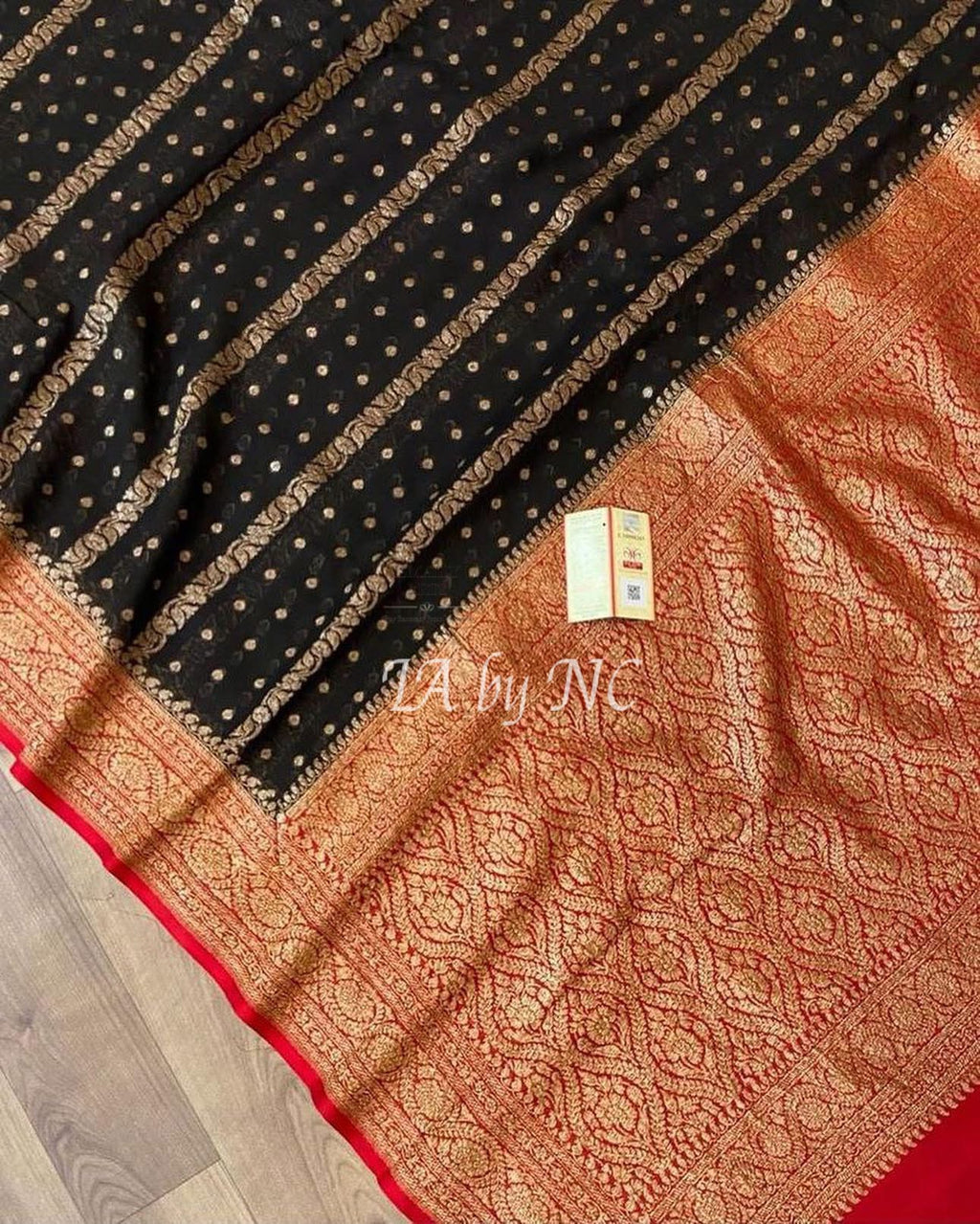 Black Banarasi Pure Khaddi Georgette Saree
