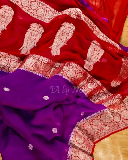 Lollipop Banarasi Pure Khaddi Georgette Kadwa Saree