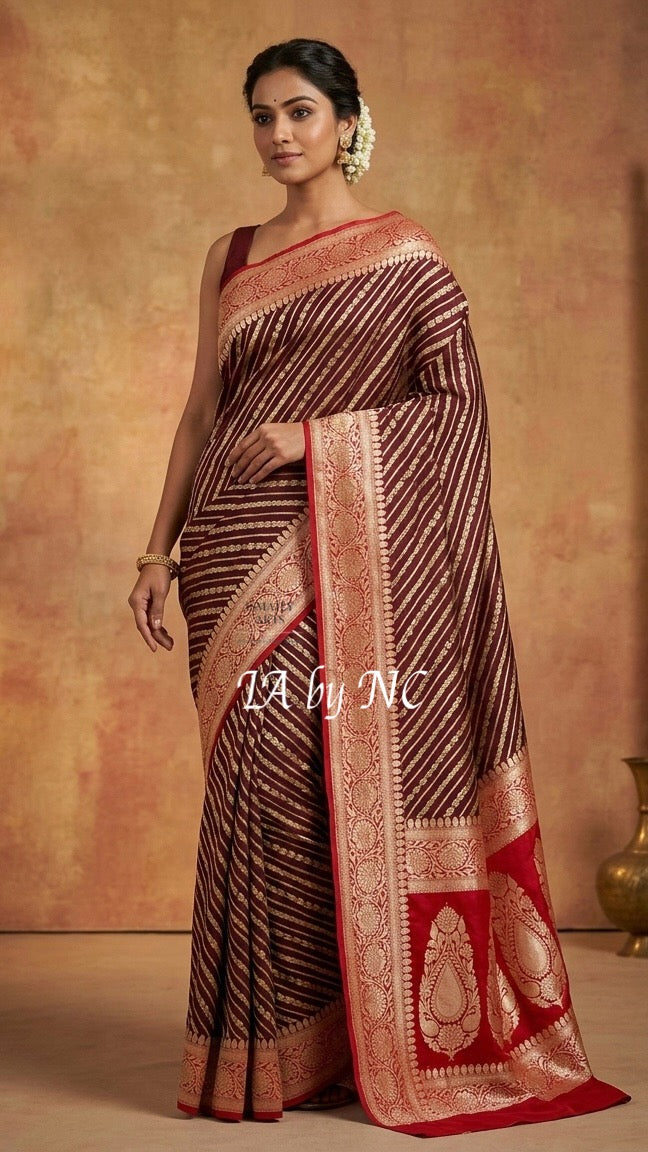 Hickory Banarasi Pure Chiffon Georgette Saree