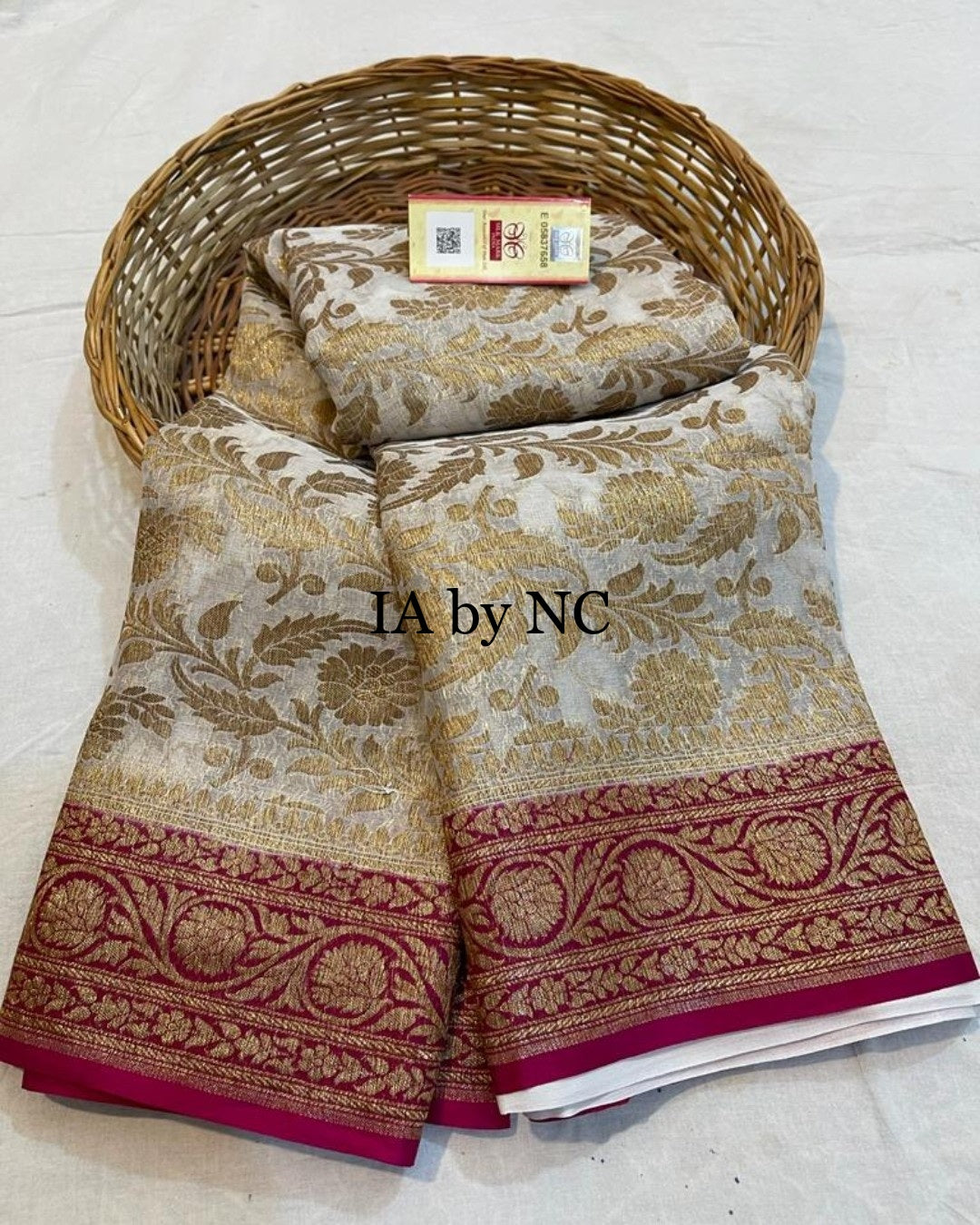 Offwhite Banarasi Pure Khaddu Georgette Saree