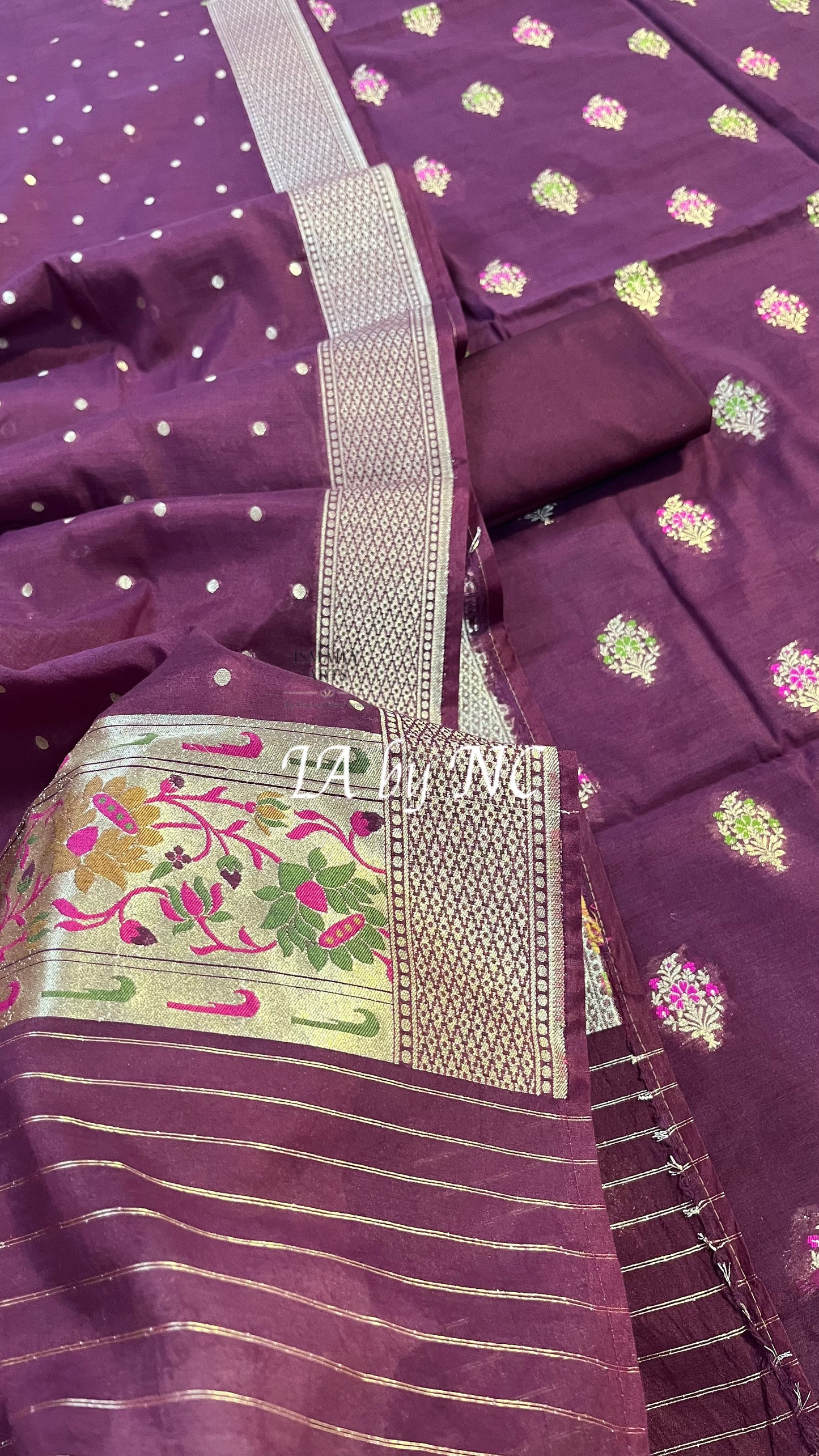 Byzantine Banarasi Cotton Silk Meena Dress materials