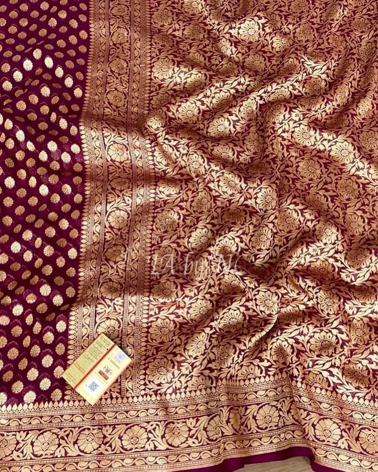 Barn Banarasi Pure Khaddi Georgette Saree