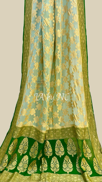 Tea Banarasi Pure Khaddi Georgette Saree