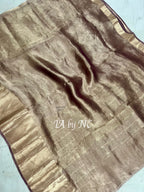 Bronze Banarasi Pure Tissue Silk Saree