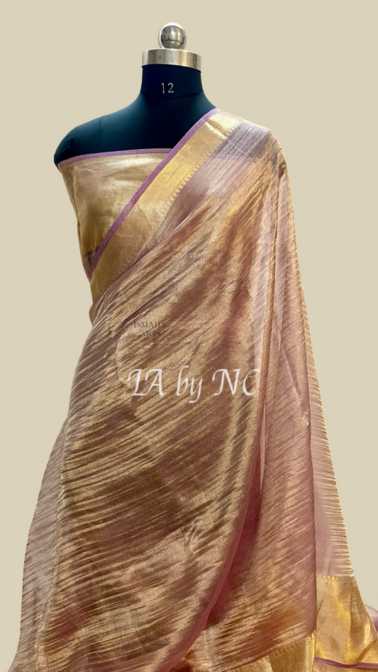 Grape Banarasi Pure Tissue Silk Saree