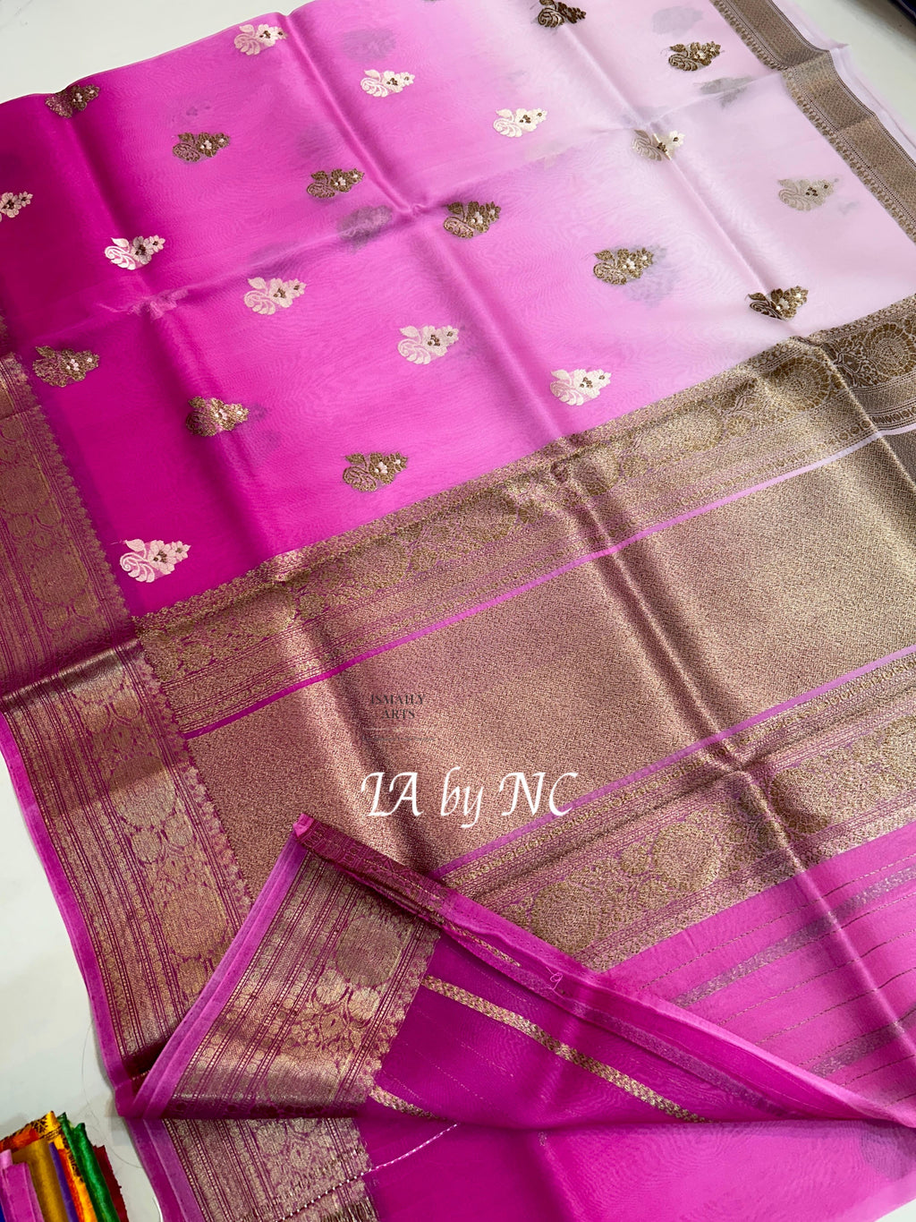 Rani Banarasi Pure Kora Silk Kadwa Saree