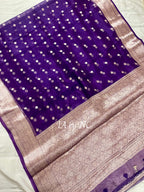Grape Banarasi Pure Tissue Silk Saree
