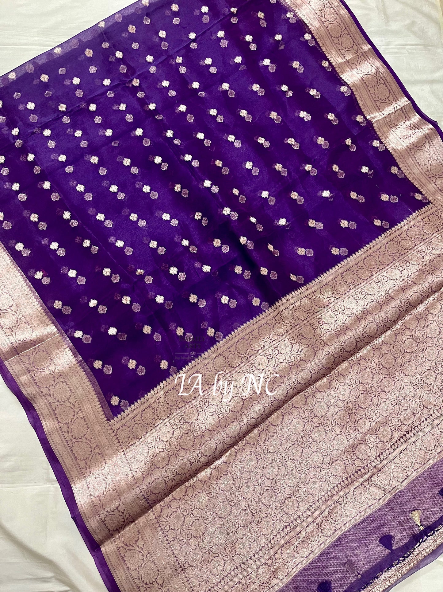Grape Banarasi Pure Tissue Silk Saree