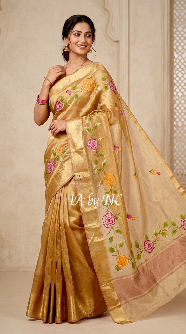 Mustard Banarasi Pure Tissue Silk Saree