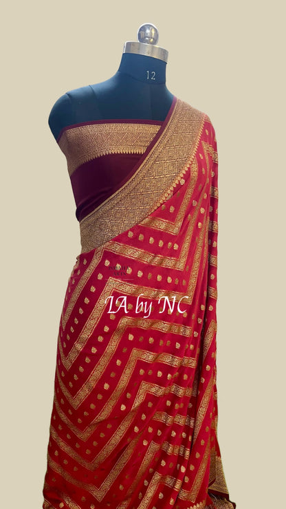 Imperial Banarasi Pure Khaddi Georgette Saree
