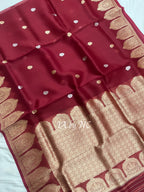Barn Banarasi Pure Kora Silk Kadwa Saree