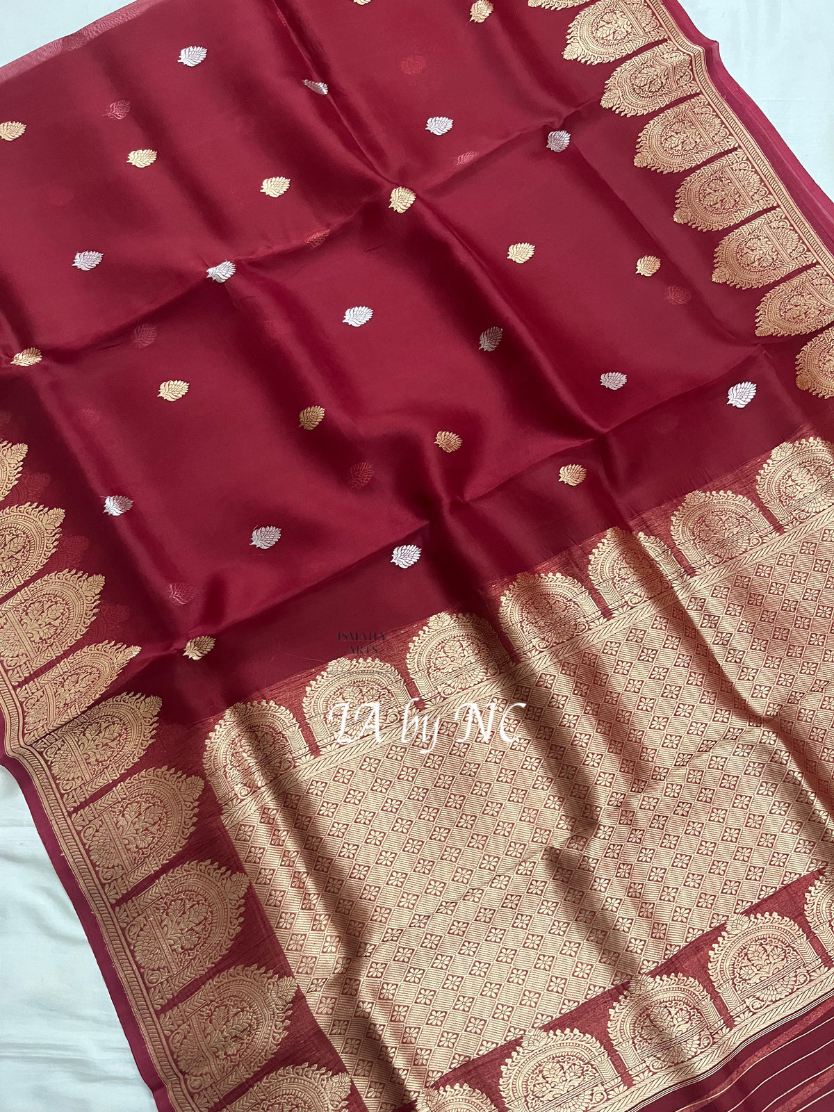 Barn Banarasi Pure Kora Silk Kadwa Saree