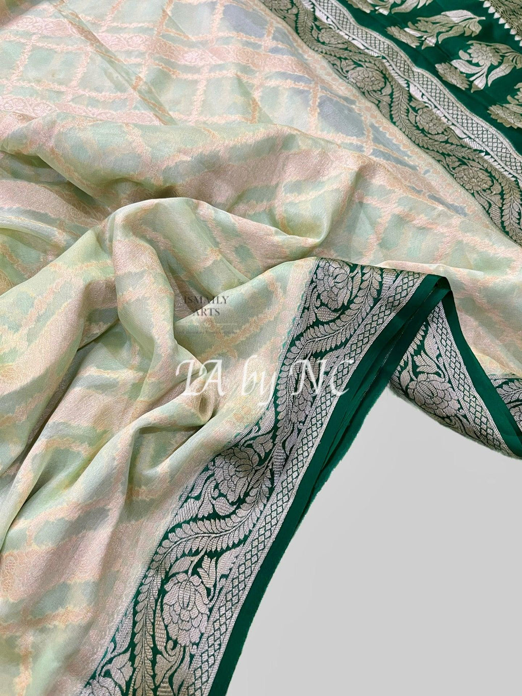 Tea Banarasi Pure Chiffon Georgette Saree