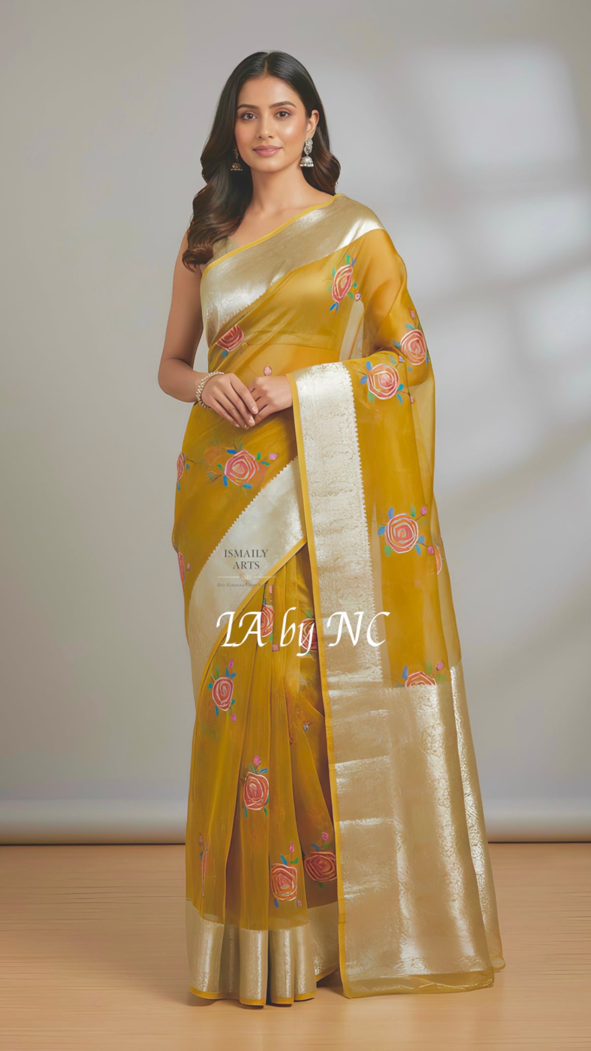 Goldenrod Banarasi Pure Tissue Silk Saree