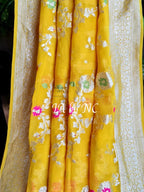 Tuscany Banarasi Pure Khaddi Georgette Meenakari Saree