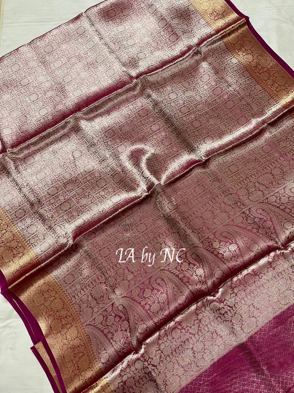 Mulberry Banarasi Pure Tissue Silk Brocade Saree