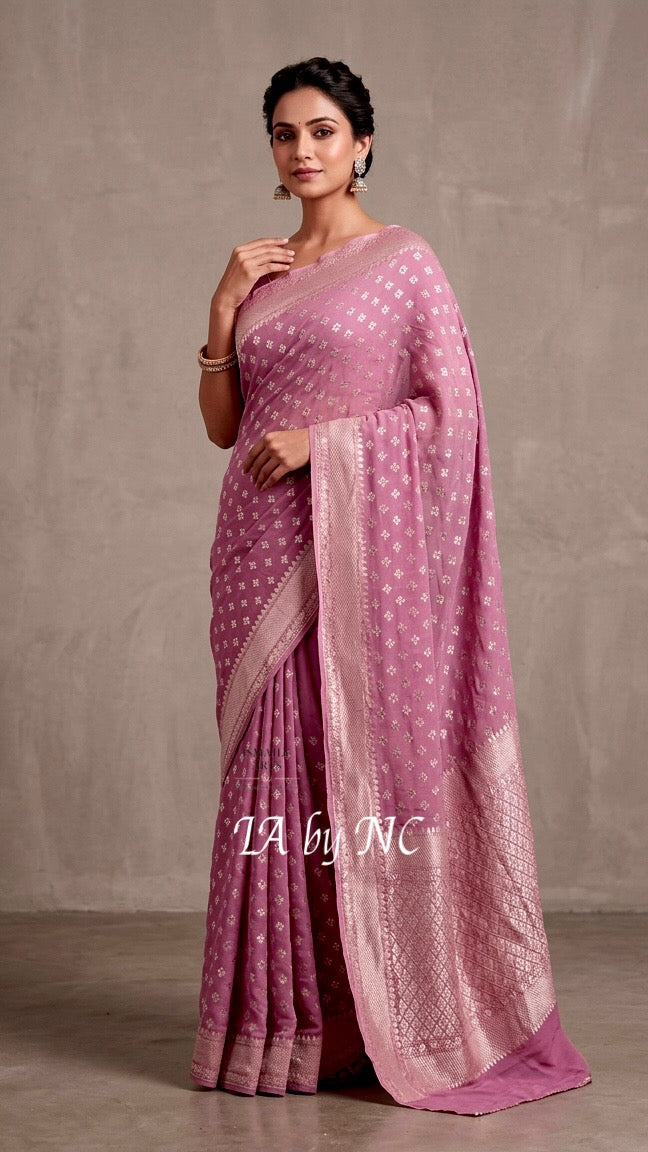 Thulian Banarasi Pure Khaddi Georgette Saree
