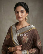 Walnut Banarasi Pure Munga Silk Saree